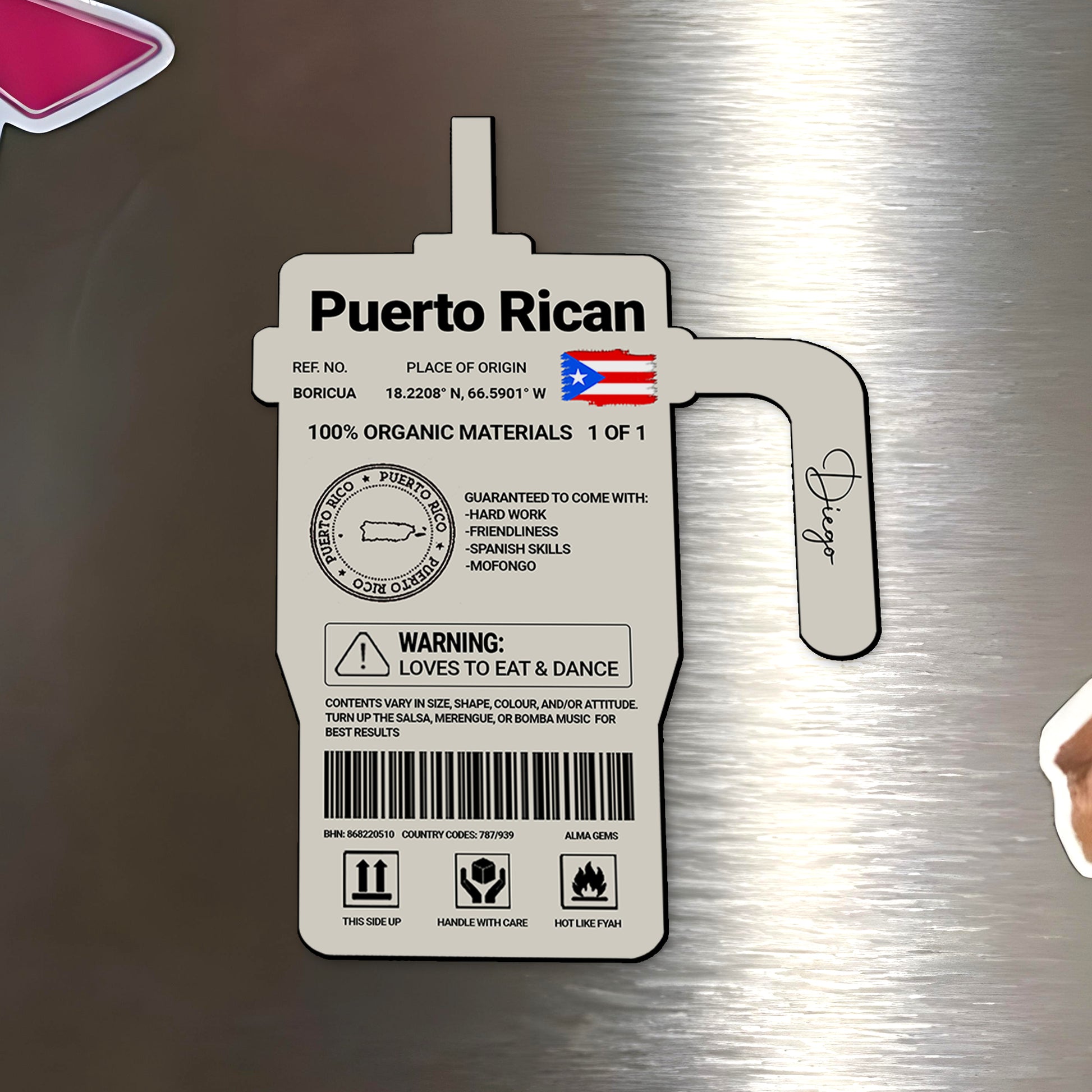 Loves To Eat And Dance Puerto Rican Pride Magnet