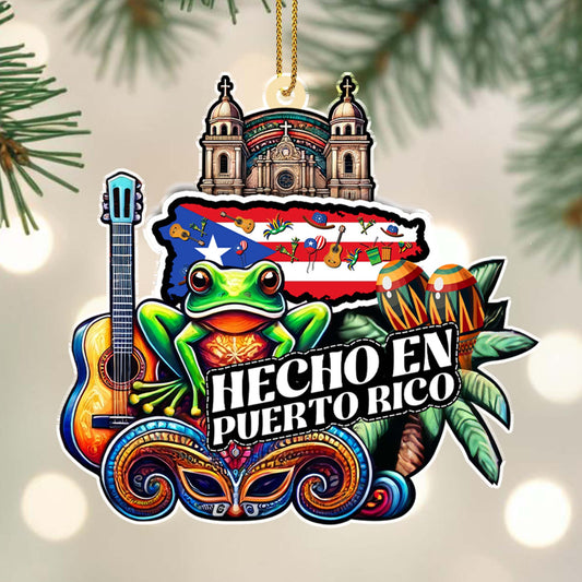 Hecho En Puerto Rico Christmas Ornament