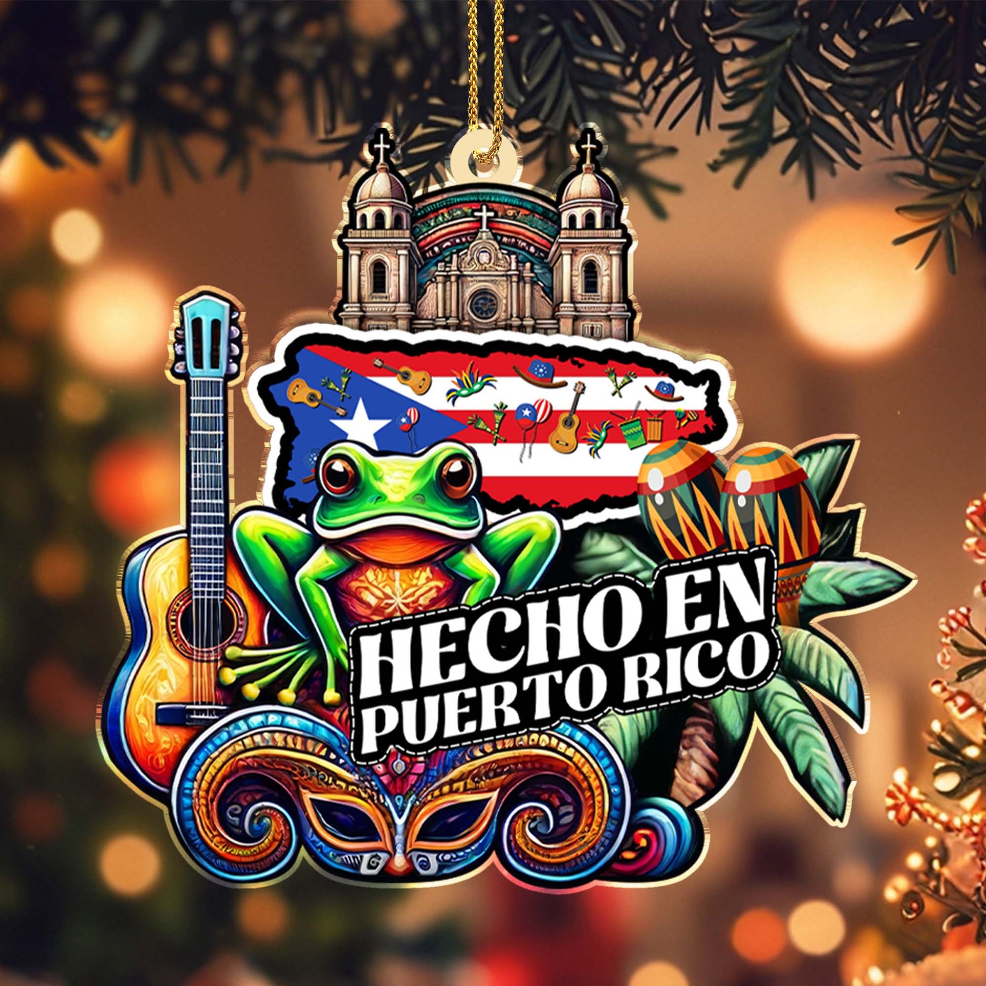 Hecho En Puerto Rico Christmas Ornament