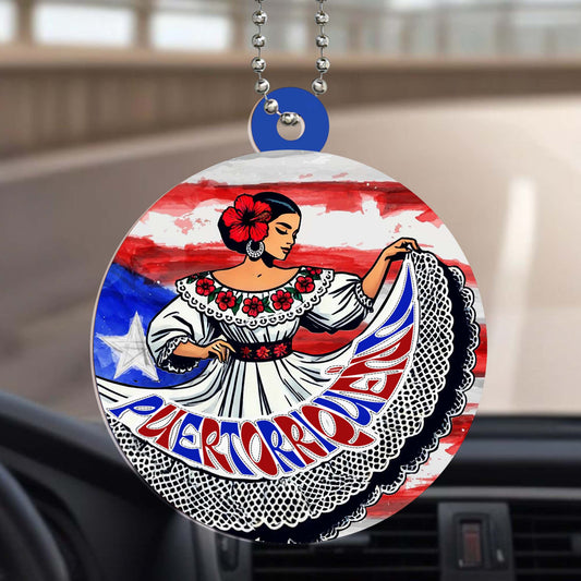 Puertorriqueña Pride Circle Ornament