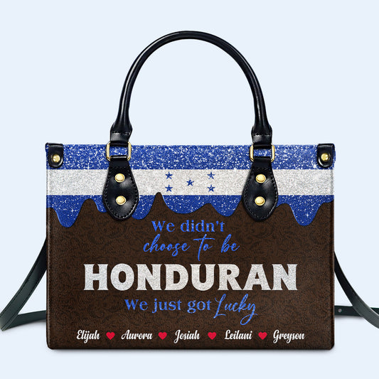 No elegimos ser hondureños...simplemente tuvimos suerte - Bolso de Cuero Personalizado - LA041_HB