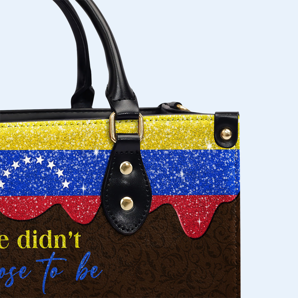 No elegimos ser venezolanos, simplemente tuvimos suerte - Bolso de Cuero Personalizado - LA042_HB