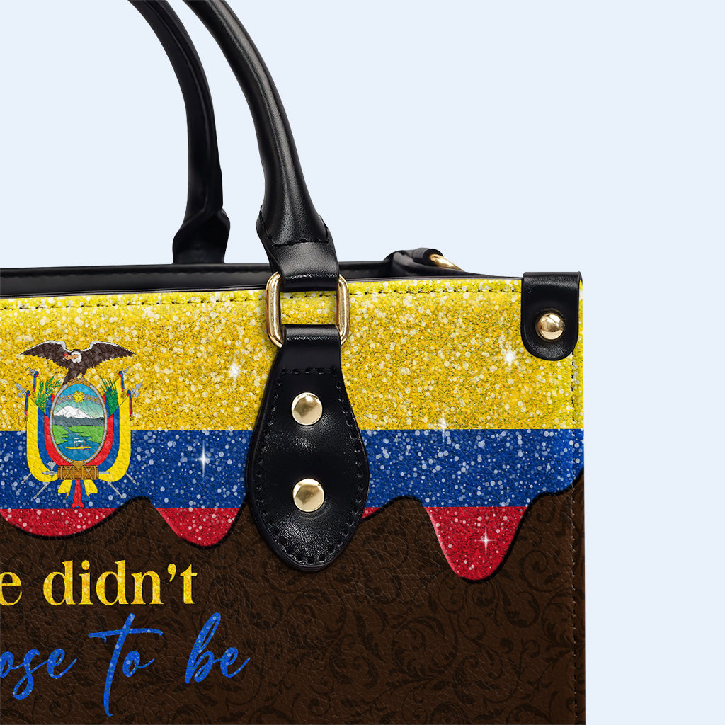 No elegimos ser ecuatorianos... Simplemente tuvimos suerte - Bolso de Cuero Personalizado - LA043_HB