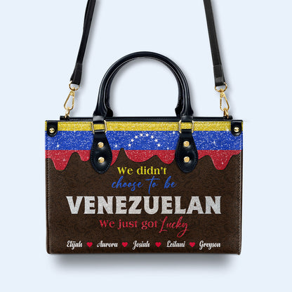 No elegimos ser ecuatorianos... Simplemente tuvimos suerte - Bolso de Cuero Personalizado - LA043_HB