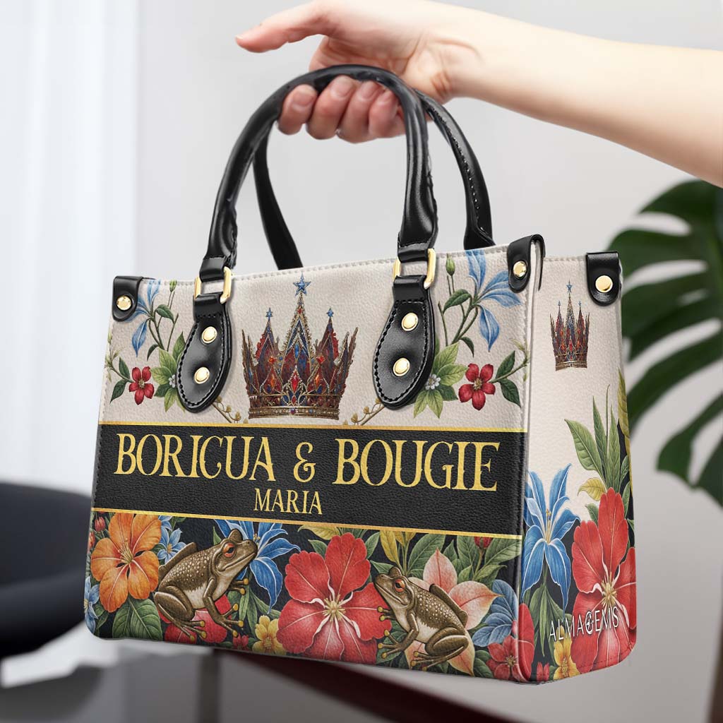 BORICUA &amp; BOUGIE - Bolso de mano de piel personalizado - LA044_HB