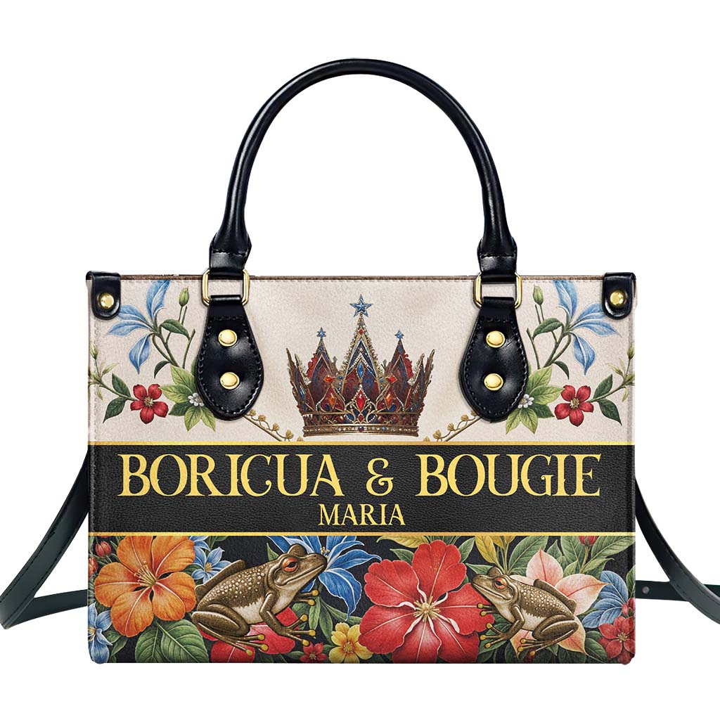 BORICUA &amp; BOUGIE - Bolso de mano de piel personalizado - LA044_HB