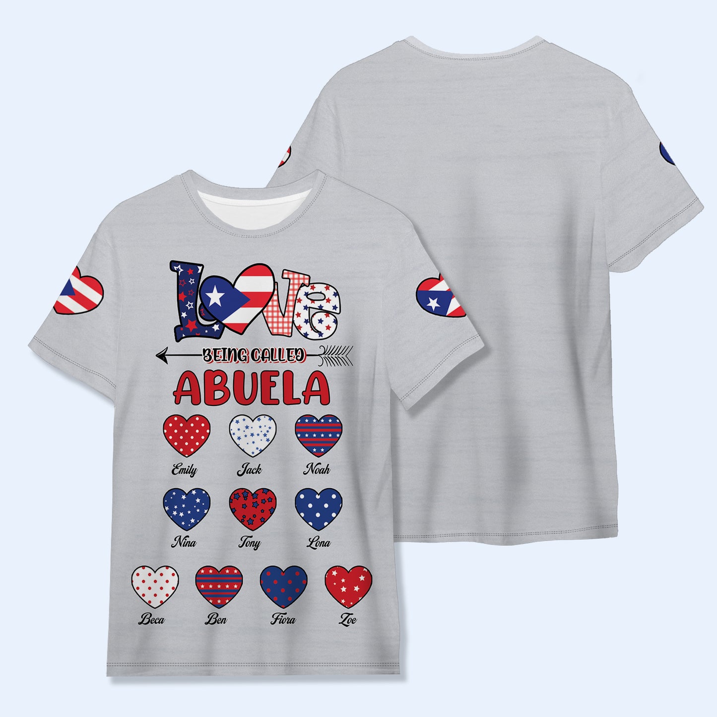 Love Being Called Abuela - Personalized Custom Unisex All-Over Printed T-Shirt - LA049_3T