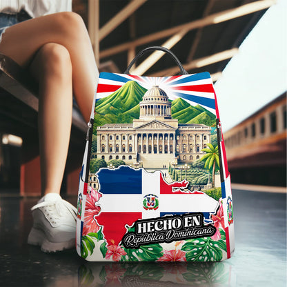 Hecho en República Dominicana - Personalized Custom Leather BackPack - LA051_BP