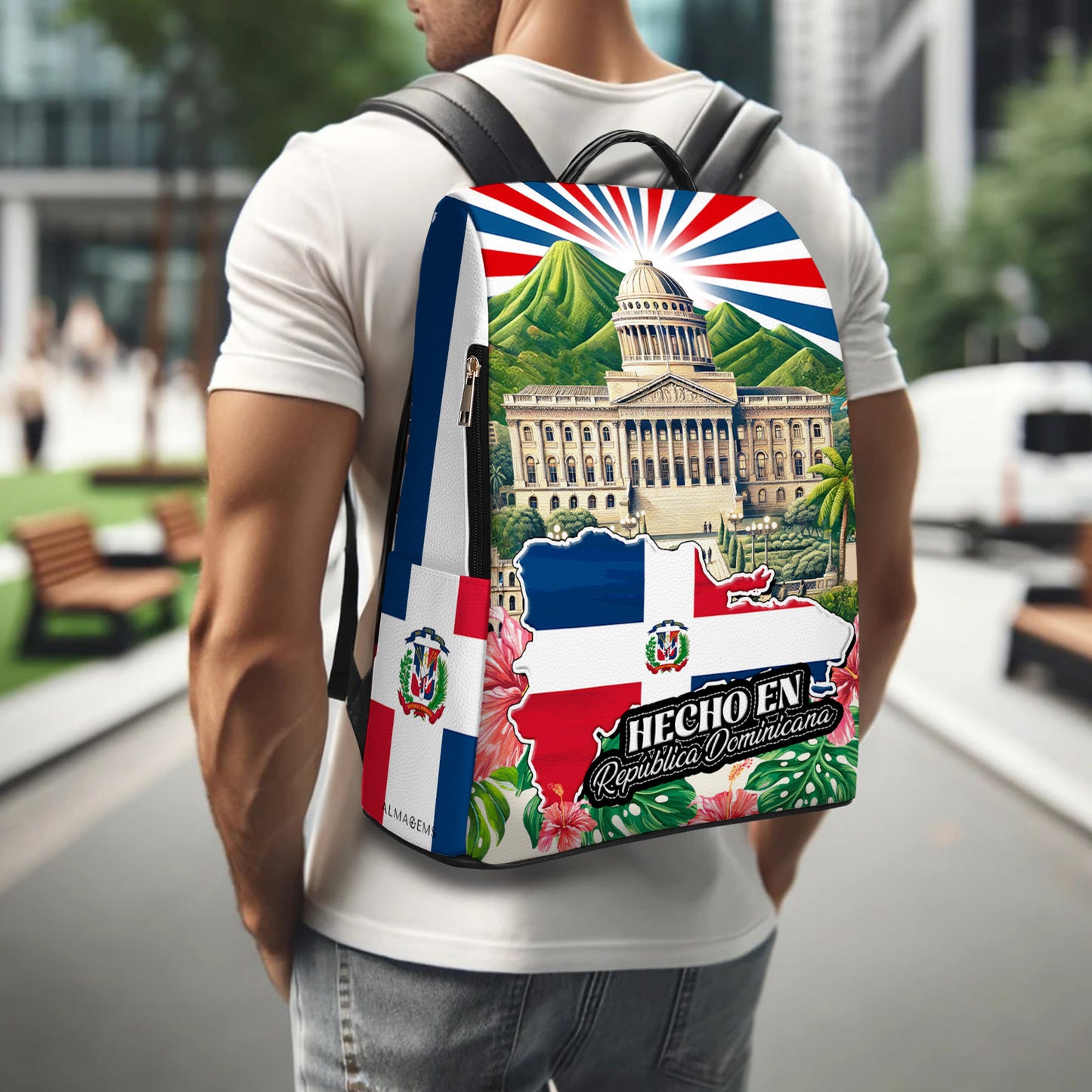 Hecho en República Dominicana - Personalized Custom Leather BackPack - LA051_BP