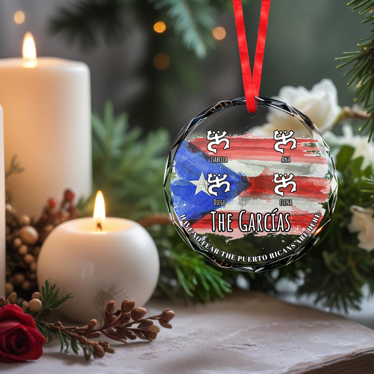 Family Forever The Puerto Ricans Are Family Circle Ornament