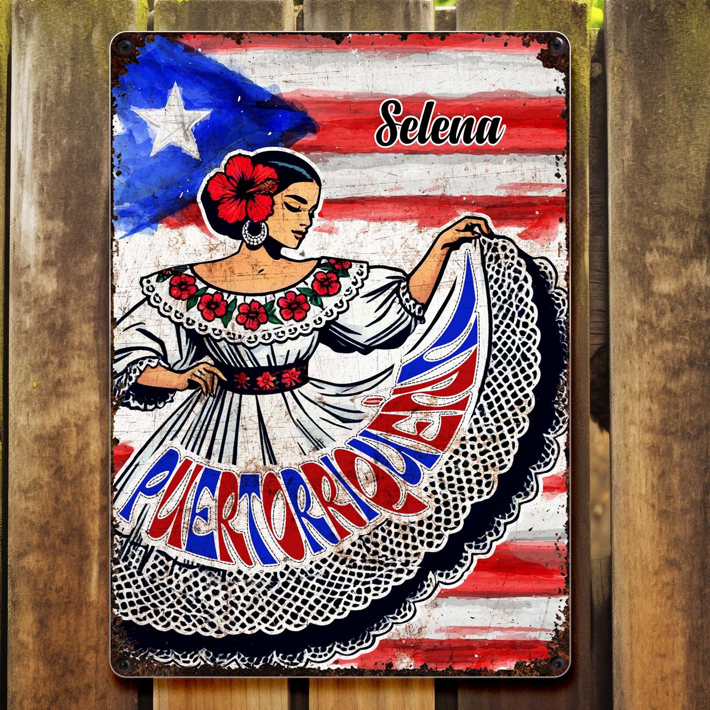 Celebrate Vibrant Puerto Rican Heritage With Traditional Dress And Flag