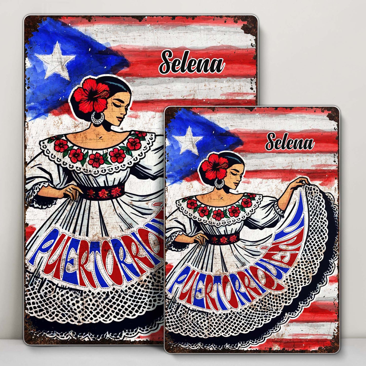Celebrate Vibrant Puerto Rican Heritage With Traditional Dress And Flag