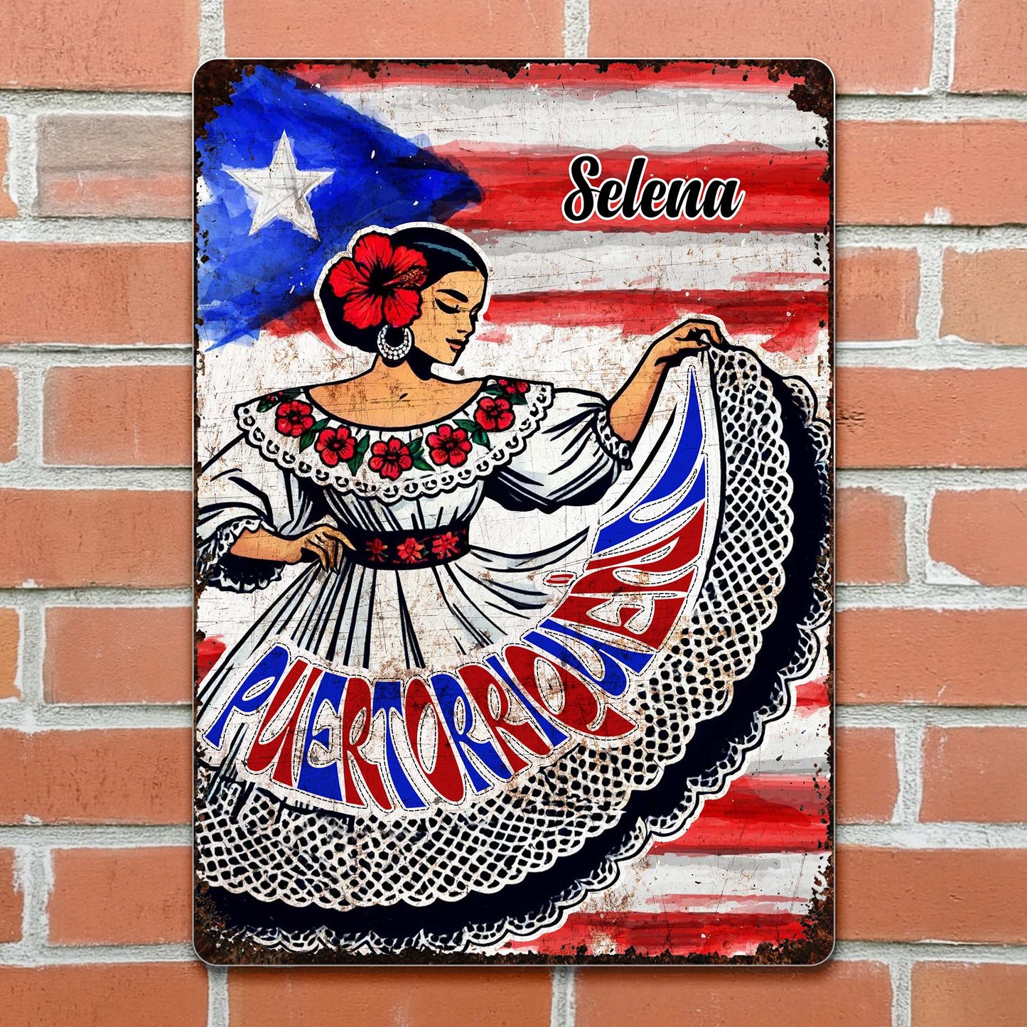 Celebrate Vibrant Puerto Rican Heritage With Traditional Dress And Flag