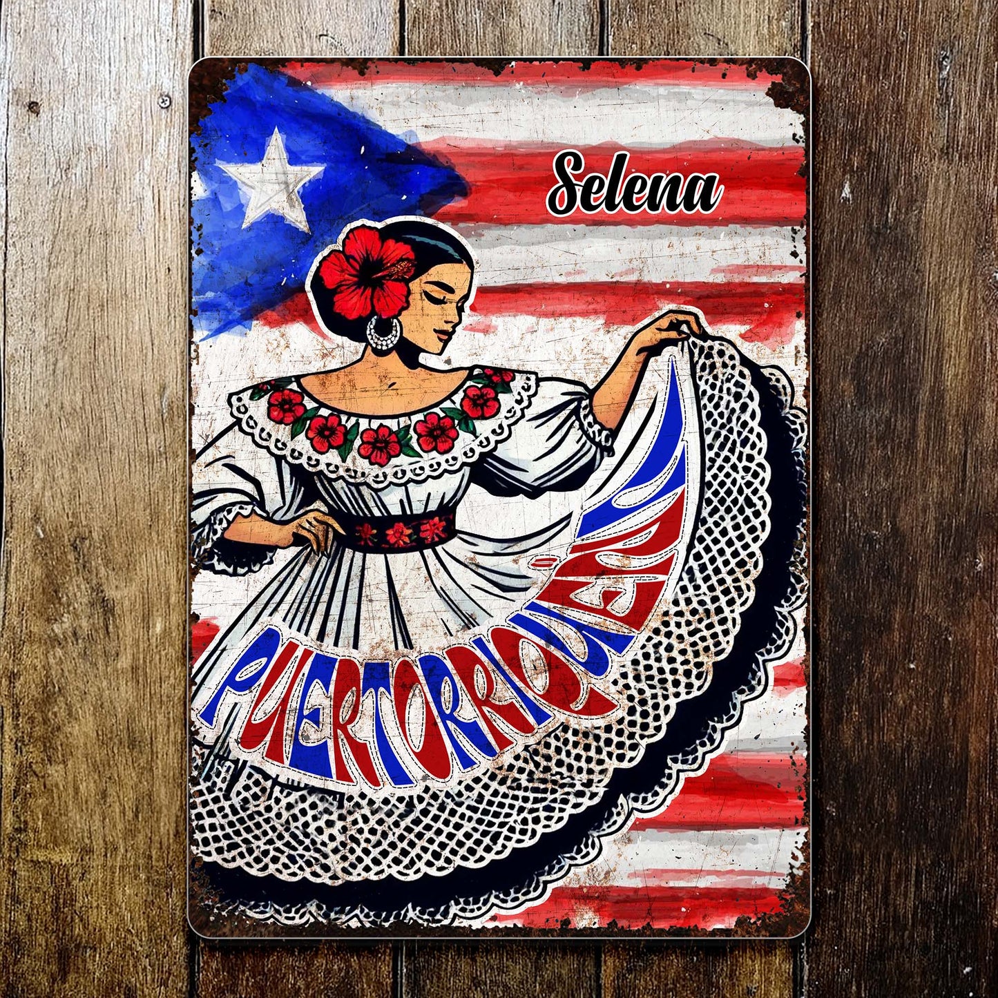 Celebrate Vibrant Puerto Rican Heritage With Traditional Dress And Flag
