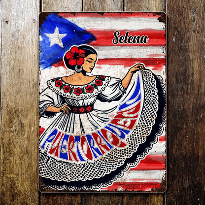 Celebrate Vibrant Puerto Rican Heritage With Traditional Dress And Flag