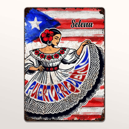 Celebrate Vibrant Puerto Rican Heritage With Traditional Dress And Flag