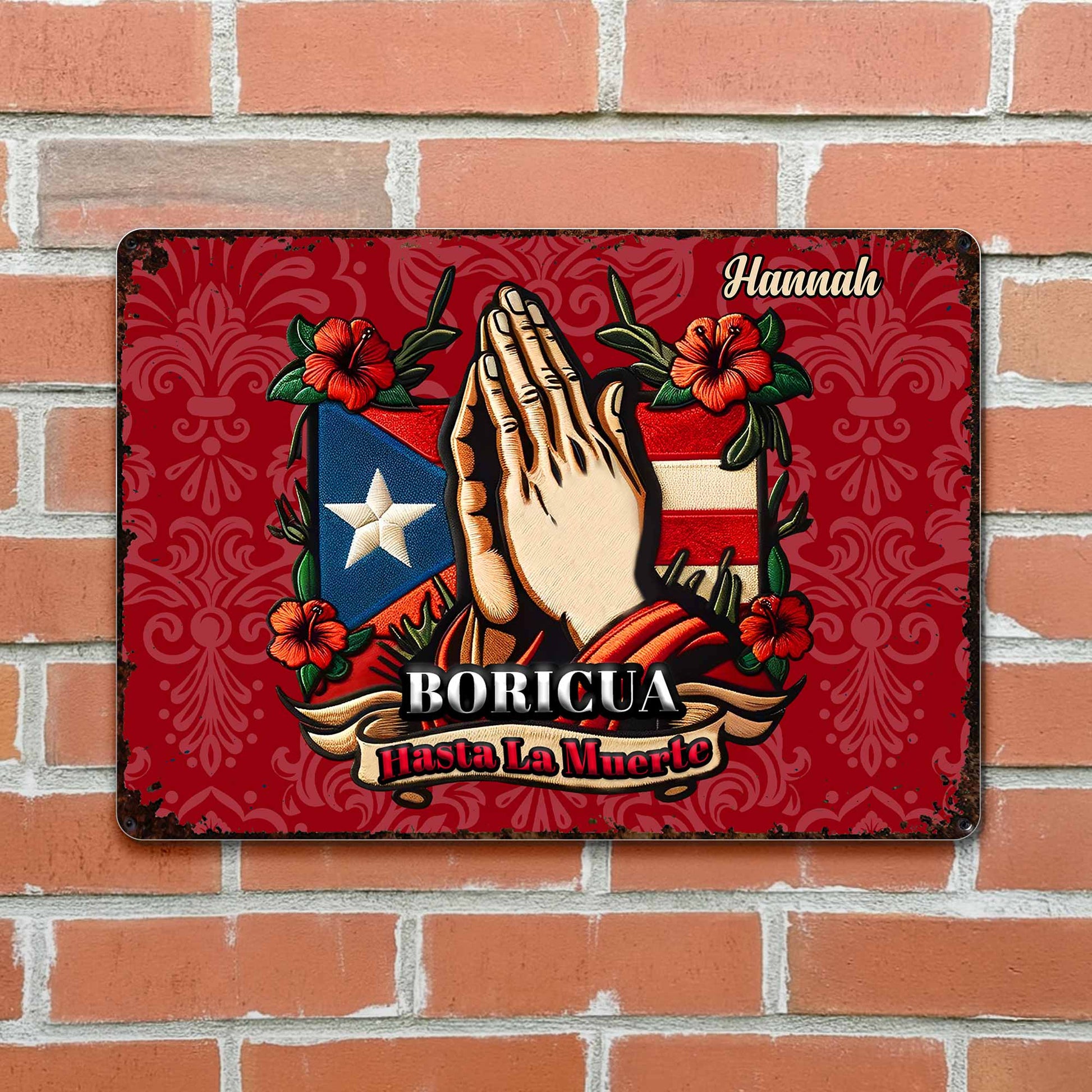 Boricua Hasta La Muerte, Puerto Rican Flag and Hands