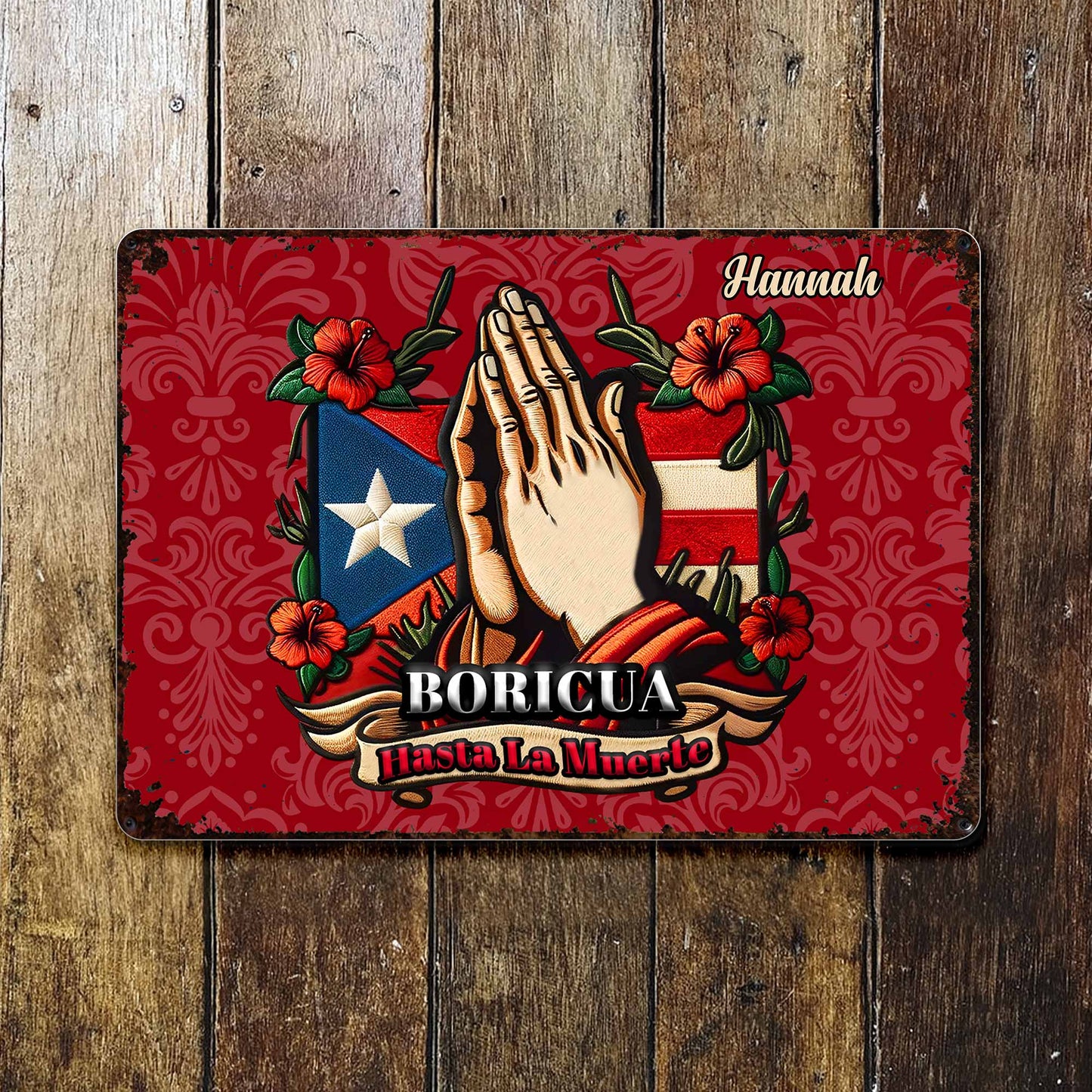 Boricua Hasta La Muerte, Puerto Rican Flag and Hands