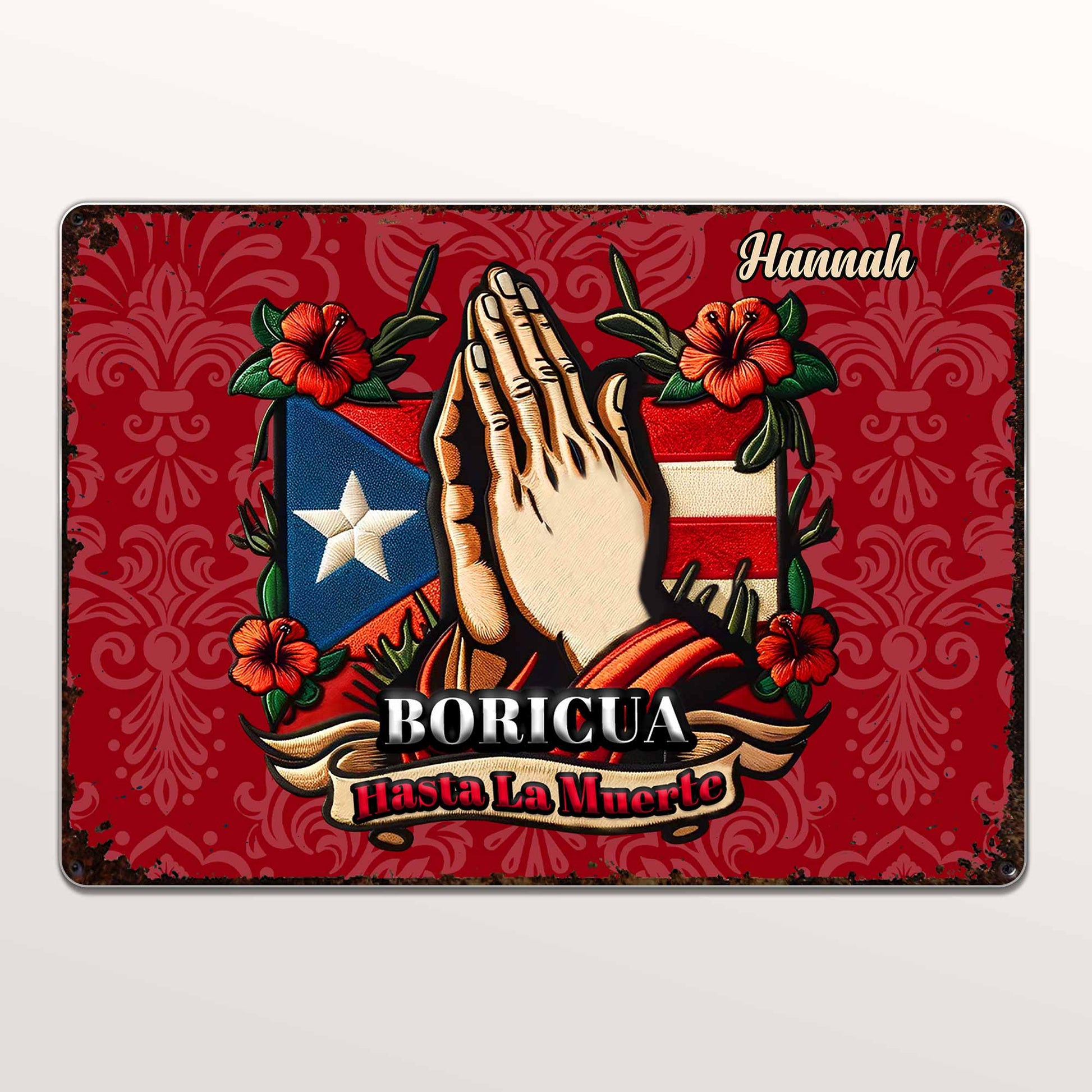 Boricua Hasta La Muerte, Puerto Rican Flag and Hands
