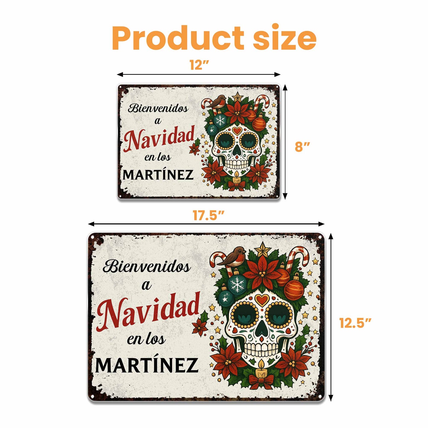 Bienvenidos A Navidad Sugar Skull And Poinsettias