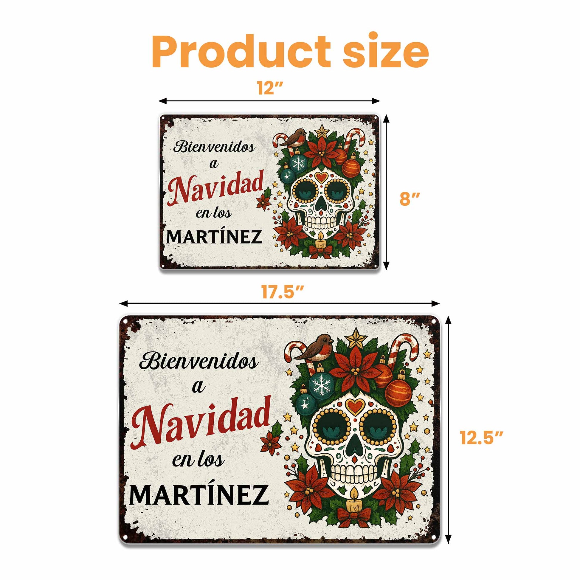 Bienvenidos A Navidad Sugar Skull And Poinsettias