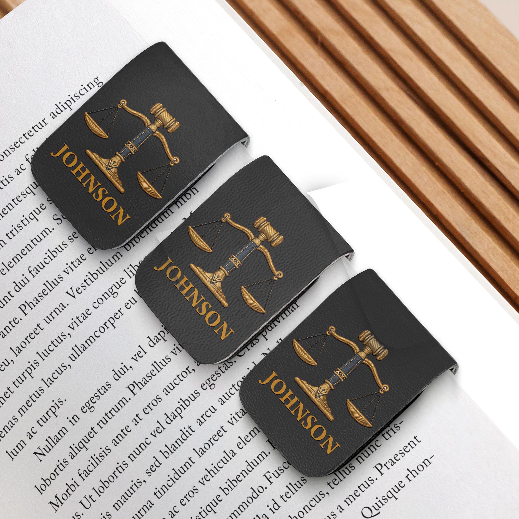 Justice Scales, Personalized Custom Leather Bookmark, Gift For Lawyers ...