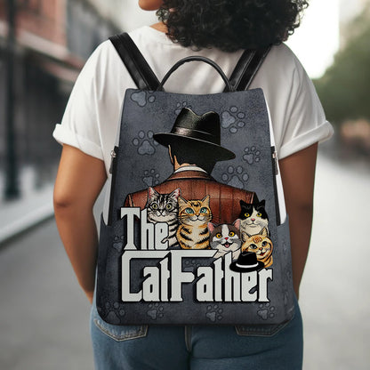 El Padre Gato - Mochila de Cuero Personalizada - BP_CAT09