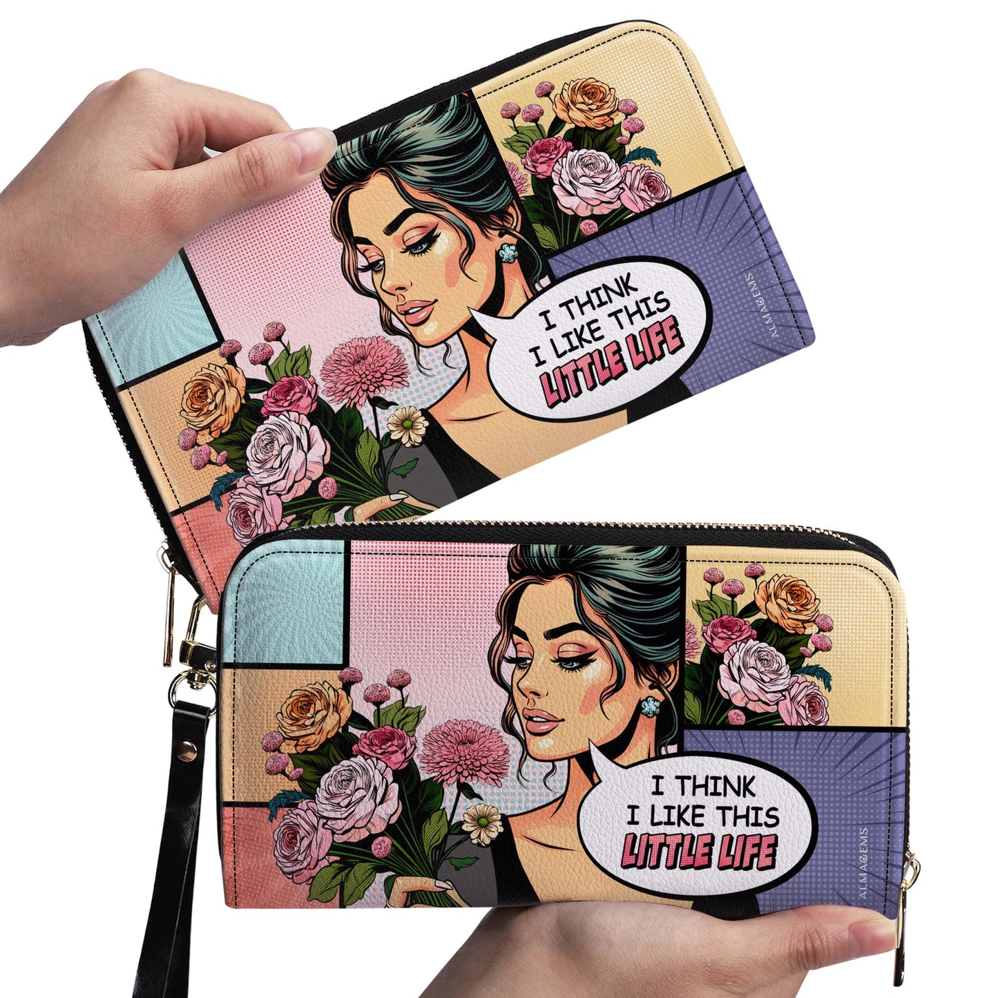 Creo que me gusta esta pequeña vida - Cartera de piel para mujer - LL01WL