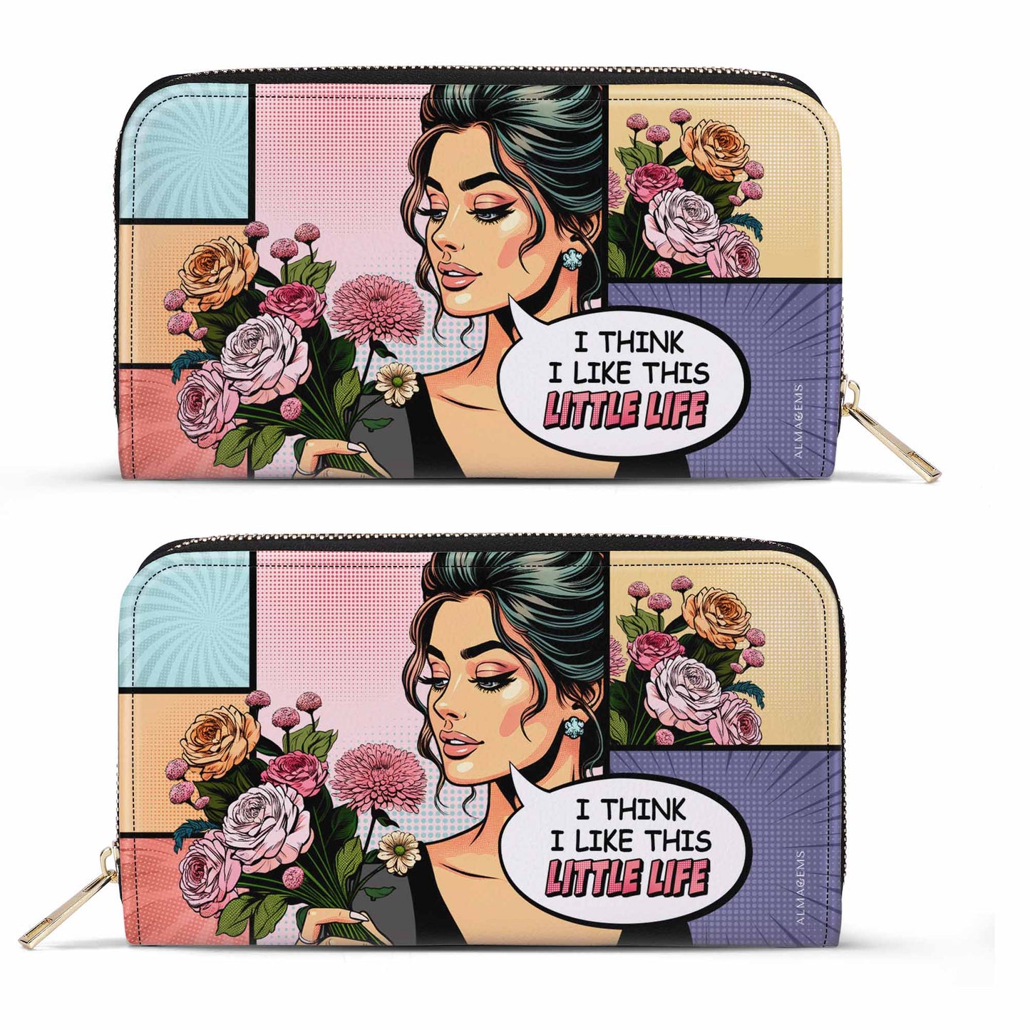 Creo que me gusta esta pequeña vida - Cartera de piel para mujer - LL01WL