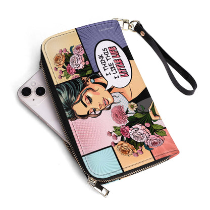 Creo que me gusta esta pequeña vida - Cartera de piel para mujer - LL01WL