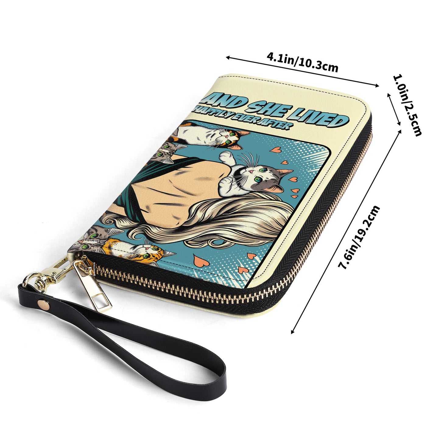 And She Lived Happily Ever After - Leather Wallet For Cat Lovers - LL04WL