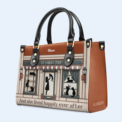 And She Lived Happily Ever After - Bespoke Leather Handbag For Cat Lovers - LL09