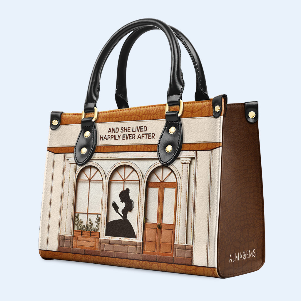 And She Lived Happily Ever After - Personalized Leather Handbag For Reading Lovers - LL12
