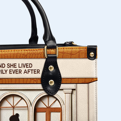 And She Lived Happily Ever After - Personalized Leather Handbag For Reading Lovers - LL12