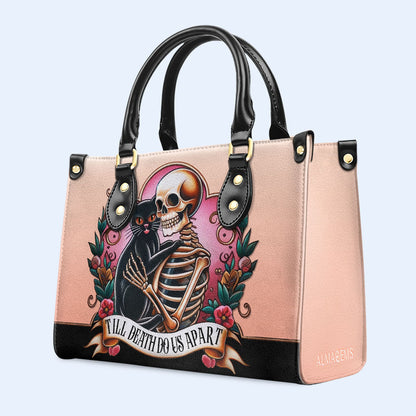 Till Death Do Us Apart - Personalized Leather Handbag For Cat Lovers - LL15