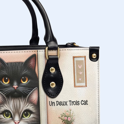 Un Deux Trois Cat - Personalized Leather Handbag For Cat Lovers - LL17