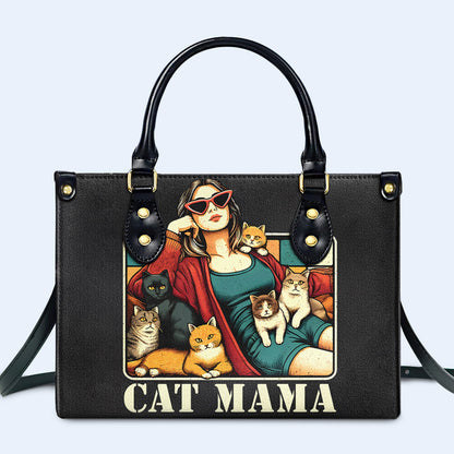 CAT MAMA - Personalized Leather Handbag For Cat Lovers - LL18