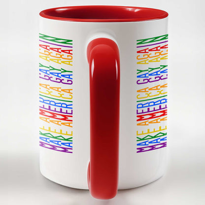 Gay Saying Rainbow Pride Personalized Name - Personalized Custom Accent Mug - LPRIDE006_AMUG