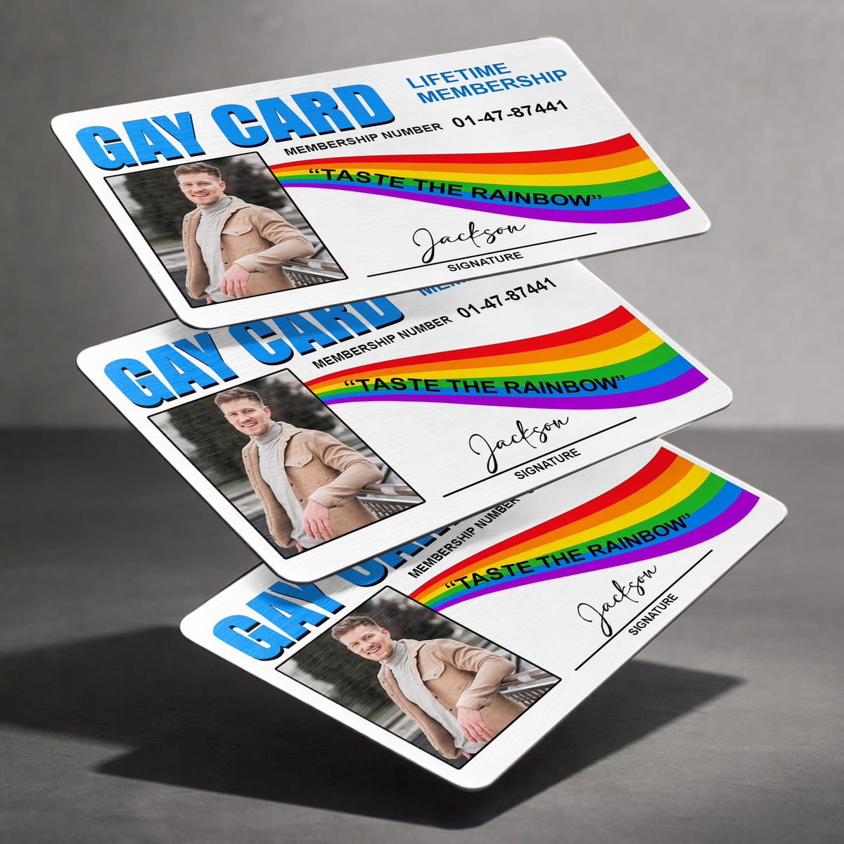 Gay Card Taste The Rainbow Life Time Membership Rainbow Photo - Personalized Aluminum Wallet Card - LPRIDE011_ALCA
