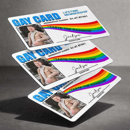 Gay Card Taste The Rainbow Life Time Membership Rainbow Photo - Personalized Aluminum Wallet Card - LPRIDE011_ALCA