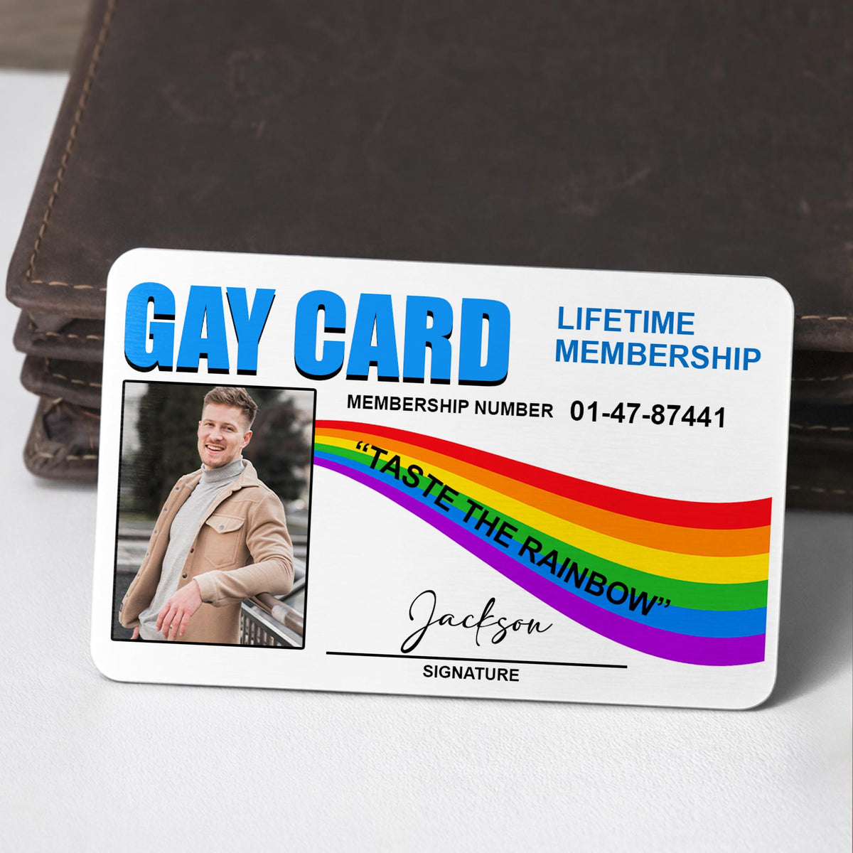 Gay Card Taste The Rainbow Life Time Membership Rainbow Photo - Personalized Aluminum Wallet Card - LPRIDE011_ALCA