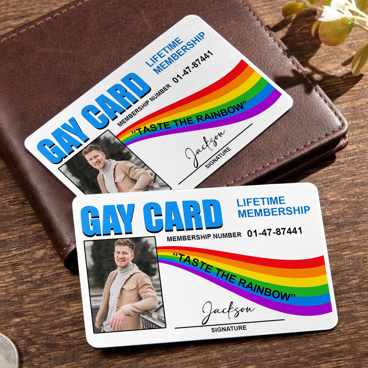 Gay Card Taste The Rainbow Life Time Membership Rainbow Photo - Personalized Aluminum Wallet Card - LPRIDE011_ALCA