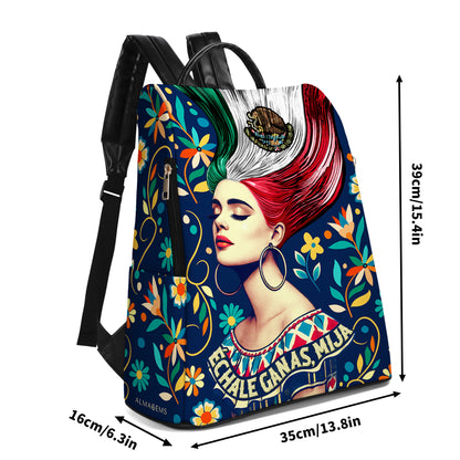 Échale Ganas, Mija - Mochila De Cuero Personalizada - ME001_BP