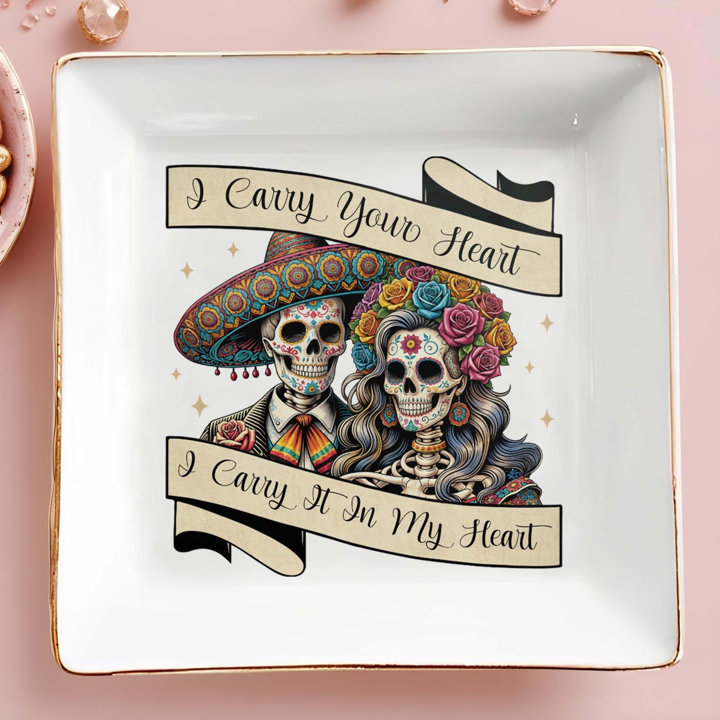 Llevo tu corazón, lo llevo en mi corazón - Plato de joyería personalizado - ME008_SCRD