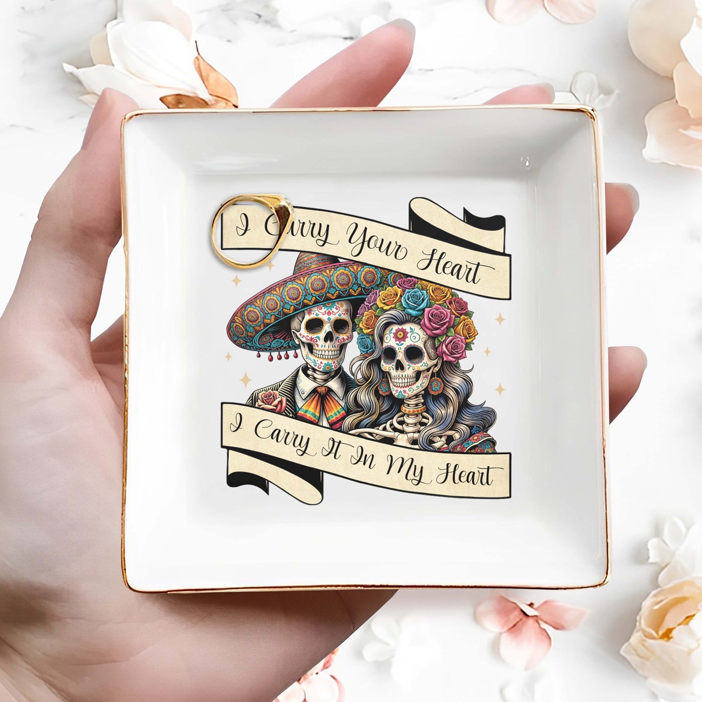 Llevo tu corazón, lo llevo en mi corazón - Plato de joyería personalizado - ME008_SCRD