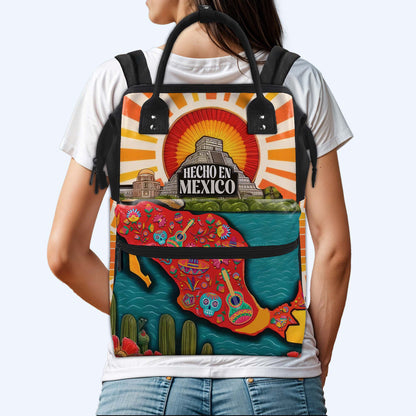 Hecho en México - Mochila de viaje personalizada con diseño de pico de pato - ME009_DKB