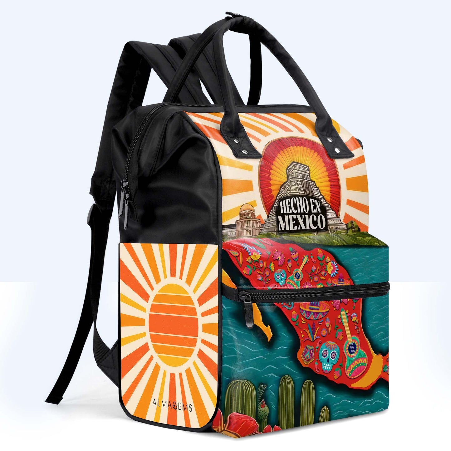 Hecho en México - Mochila de viaje personalizada con diseño de pico de pato - ME009_DKB