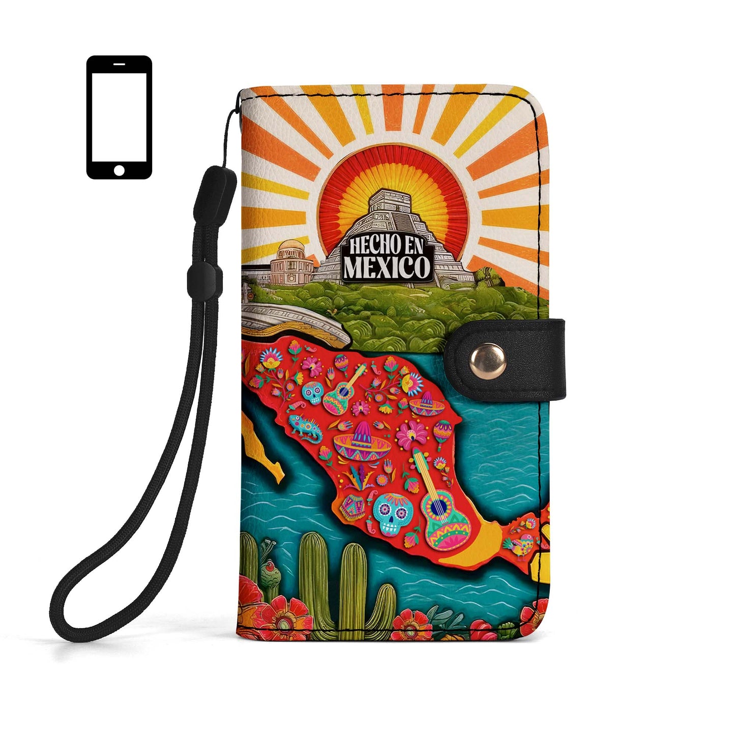 Hecho en México - Cartera de cuero personalizada para teléfono - ME009_PW