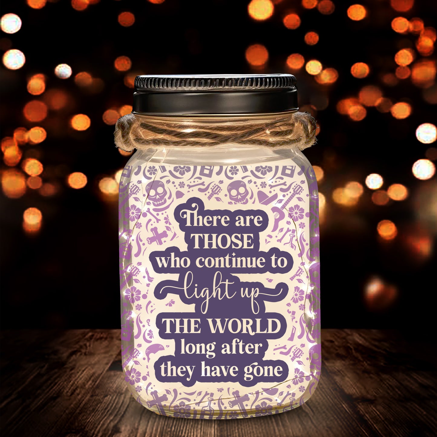 Light Up The World - Personalized Custom Mason Jar Light - ME010_JARL