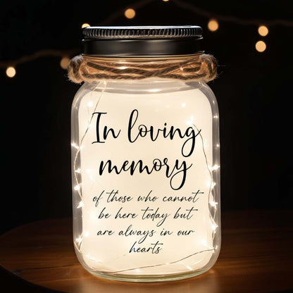 Always In Our Hearts  - Personalized Custom Mason Jar Light - ME011_JARL